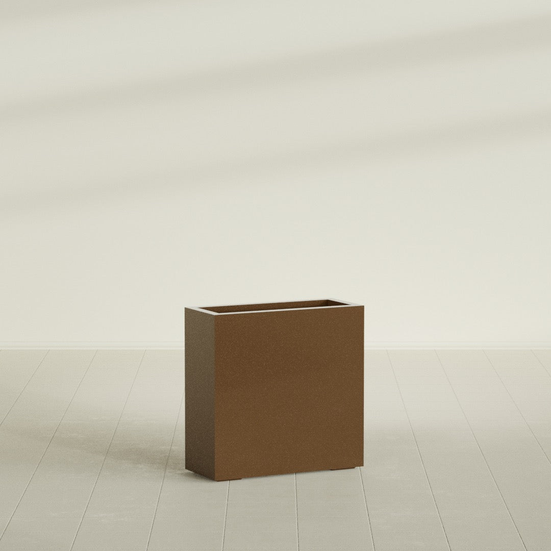 Milano Medium Narrow Rectangle Fiberglass Planter - 24 in x 10 in x 24 in - Metallic Bronze - Metallic Bronze,24 in x 10 in x 24 in