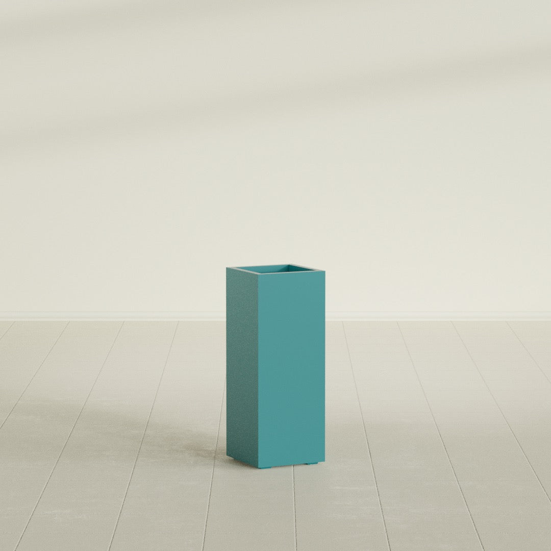 Perth Large Tall Rectangle Fiberglass Planter - 16 in x 16 in x 42 in - Satin Sea Foam - Satin Sea Foam,16 in x 16 in x 42 in