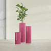 Corry Medium Tall Cylinder Fiberglass Planter - 10 in x 10 in x 20 in - Gloss Pink Violet - Gloss Pink Violet,10 in x 10 in x 20 in