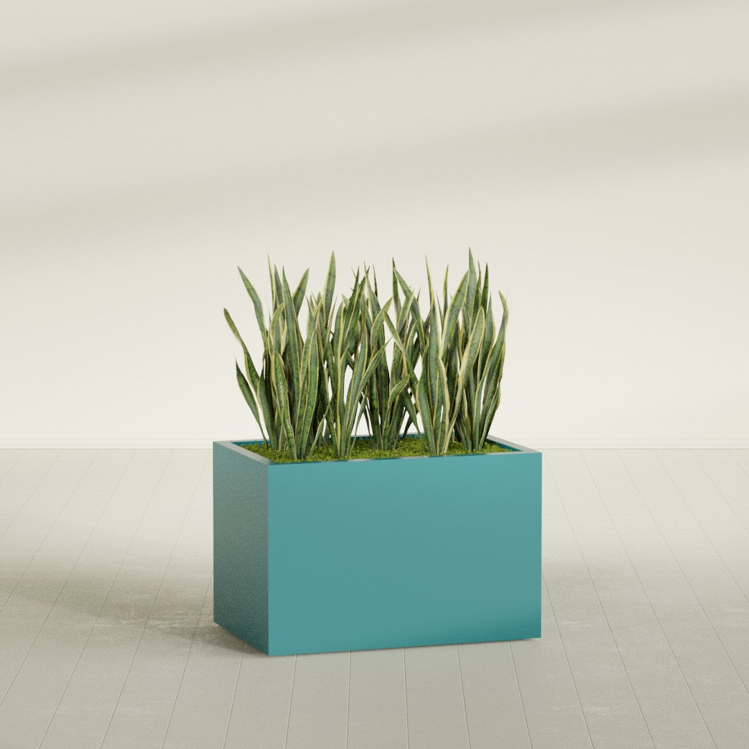 Granada Large Rectangle Fiberglass Planter - 36 in x 24 in x 24 in - Satin Sea Foam - Satin Sea Foam,36 in x 24 in x 24 in