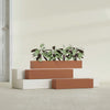 Salon Large Tall Rectangle Fiberglass Planter - 48 in x 8 in x 8 in - Matte Terracotta - Matte Terracotta,48 in x 8 in x 8 in