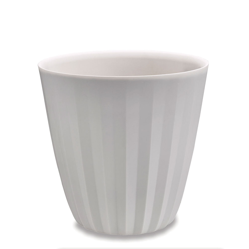 Pleat Ribbed Medium Round Plastic Planter - 23 in x 23 in x 27 in - Alpine White - Alpine White,23 in x 23 in x 27 in