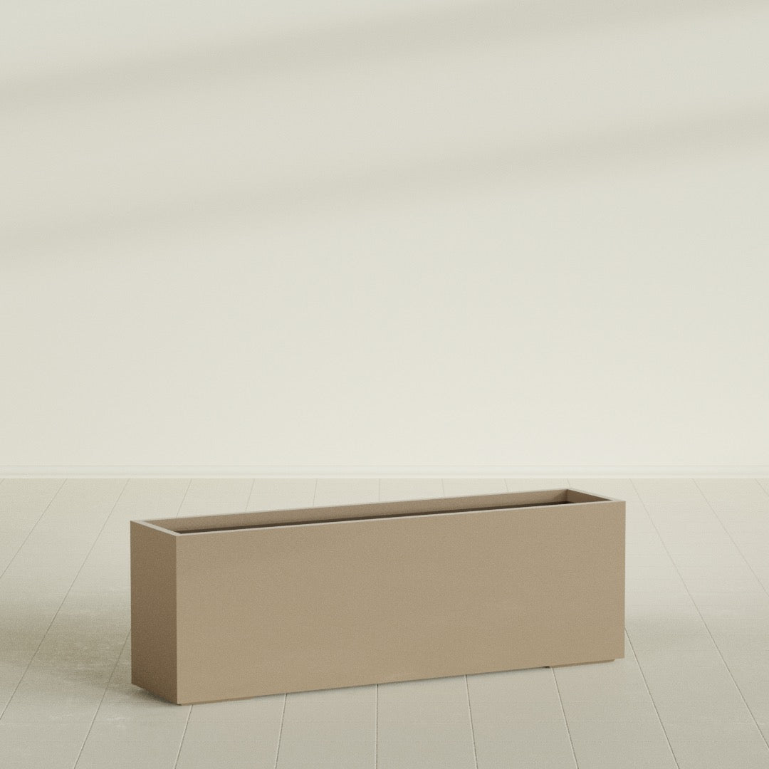 Tolga Extra Large Long Rectangle Fiberglass Planter - 72 in x 16 in x 24 in - Metallic Gold - Metallic Gold,72 in x 16 in x 24 in