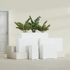 Potsdam Large Rectangle Fiberglass Planter - 36 in x 16 in x 32 in - Matte White - Matte White,36 in x 16 in x 32 in