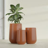 Tall Hayden Medium Round Fiberglass Planter - 18 in x 18 in x 29 in - Matte Terracotta - Matte Terracotta,18 in x 18 in x 29 in
