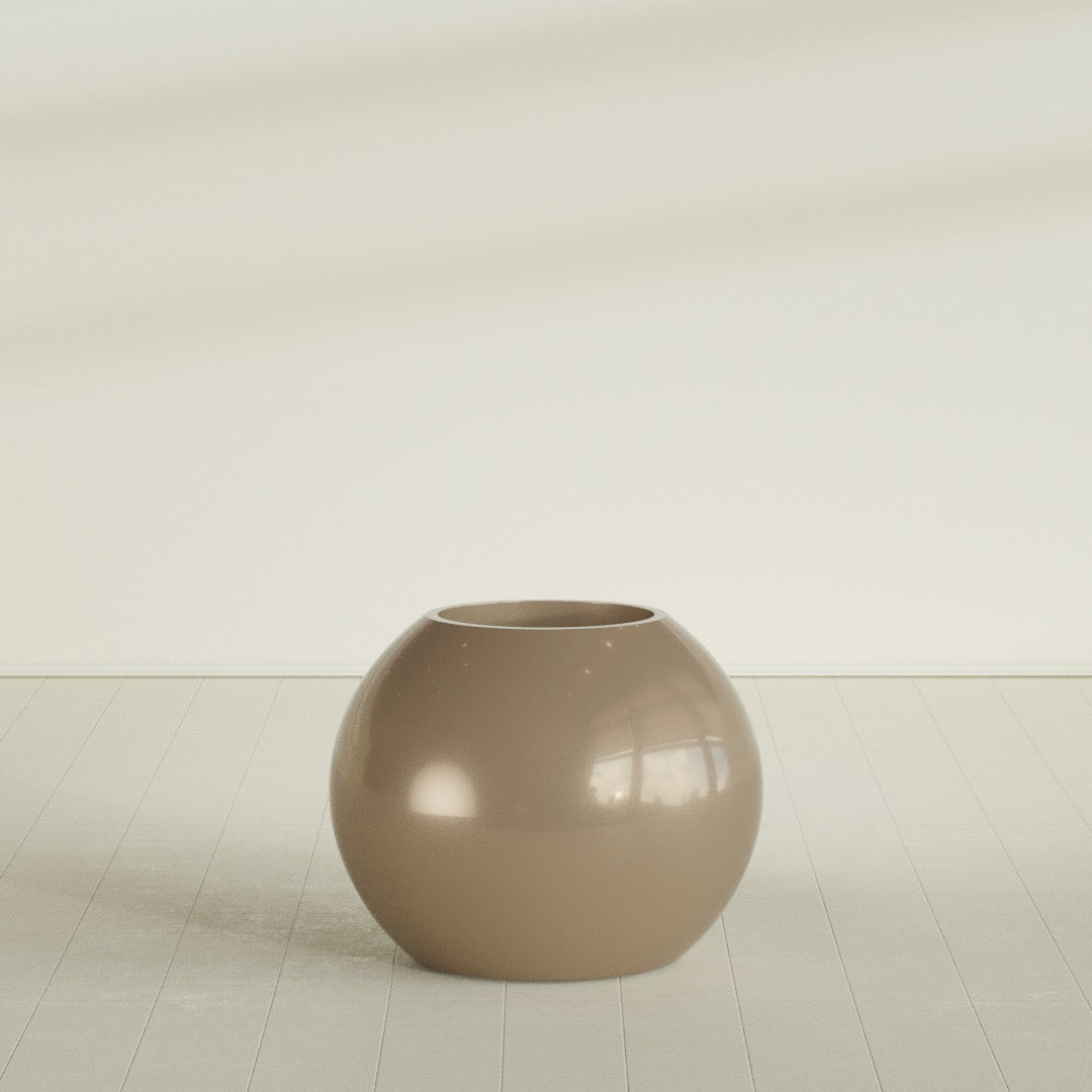 Globe Large Sphere Fiberglass Planter - 30 in x 30 in x 24 in - Metallic Gold - Metallic Gold,30 in x 30 in x 24 in