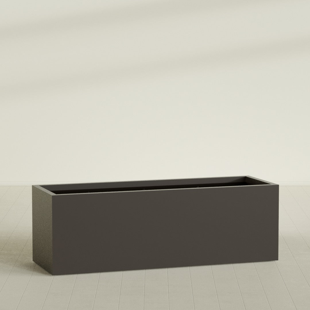Granada Extra Large Long Rectangle Fiberglass Planter - 72 in x 24 in x 24 in - Matte Brown - Matte Brown,72 in x 24 in x 24 in