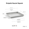 Small Square Saucer - 17 in x 17 in x 1.5 in - White Grey - White Grey,17 in x 17 in x 1.5 in