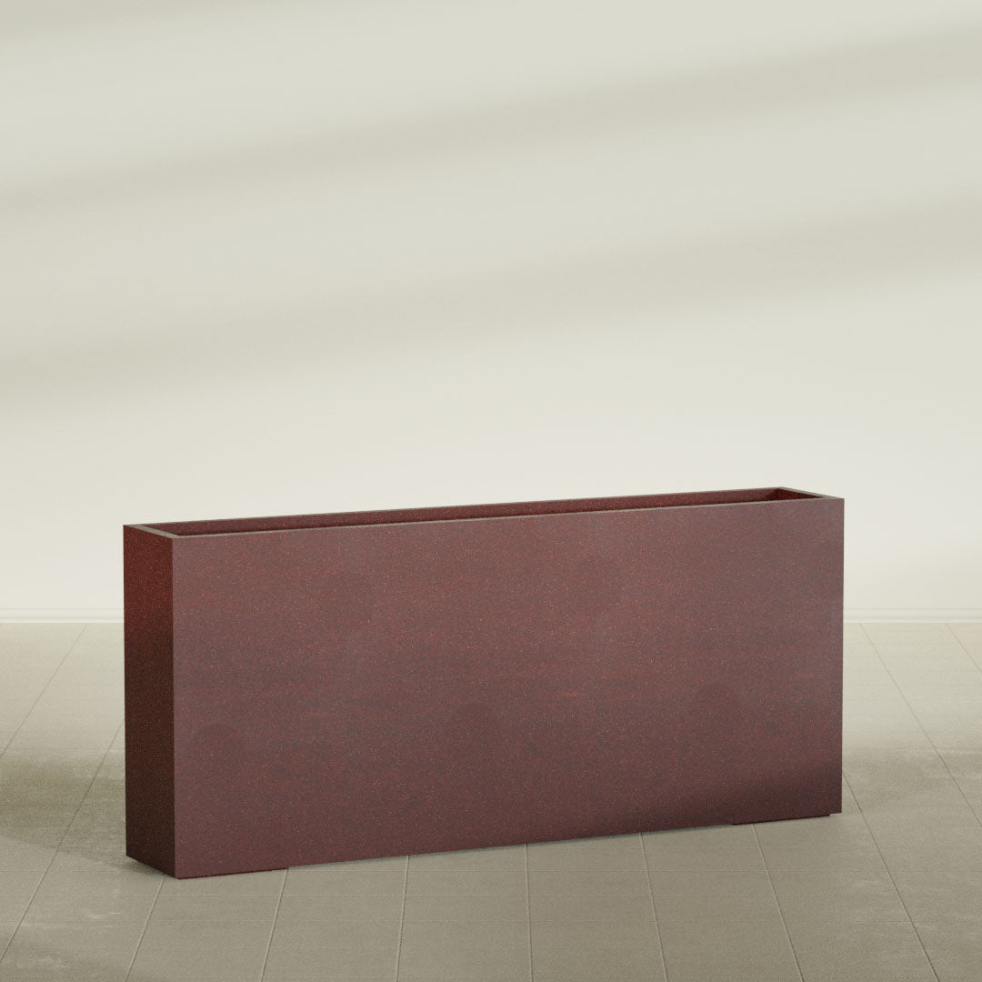 ProTone Fiberglass Premium Finish Extra Large Rectangle Planter - 72 in x 12 in x 32 in - Weathered Steel - Rust - Weathered Steel - Rust,72 in x 12 in x 32 in