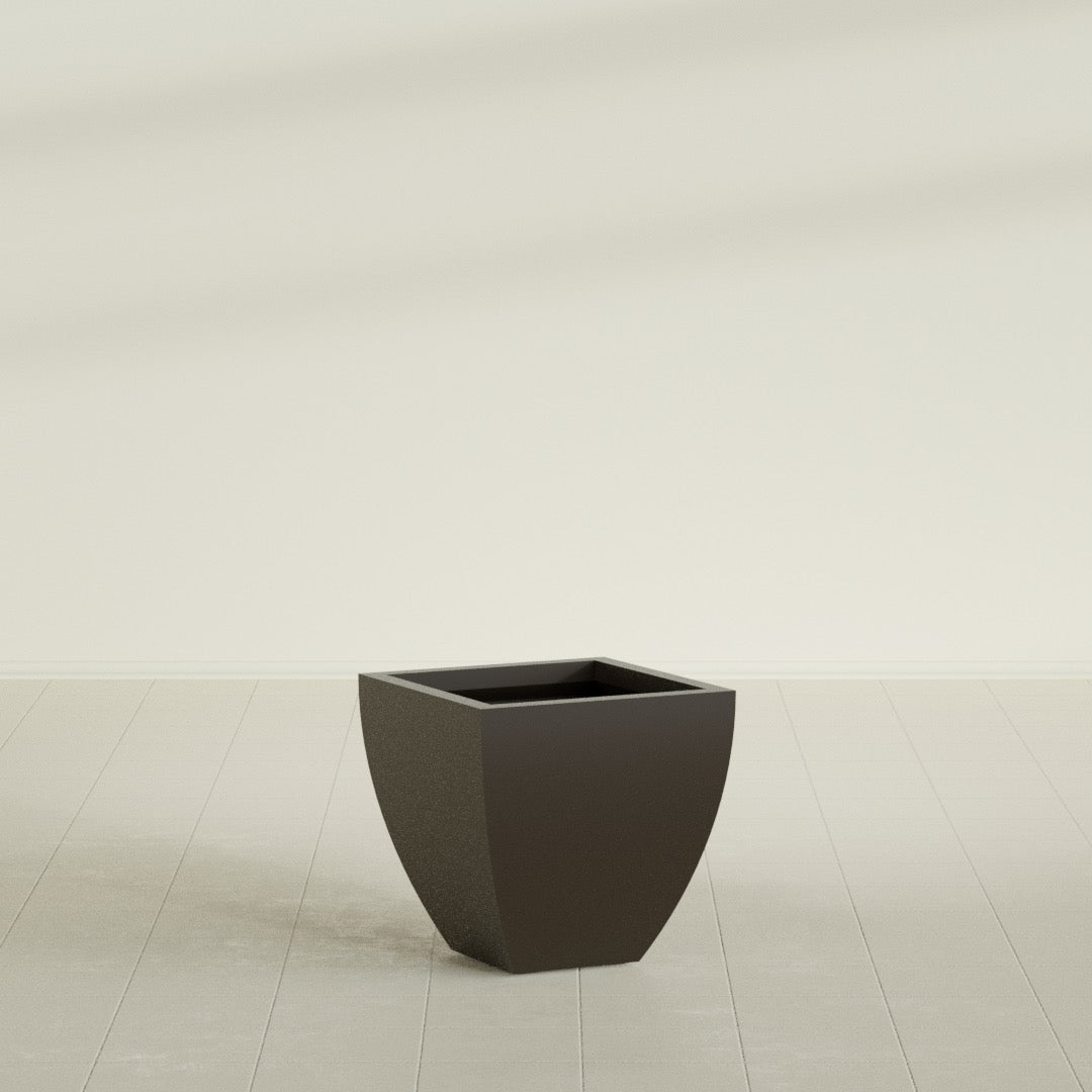Lima Medium Tapered Square Fiberglass Planter - 20 in x 20 in x 20 in - Matte Brown - Matte Brown,20 in x 20 in x 20 in