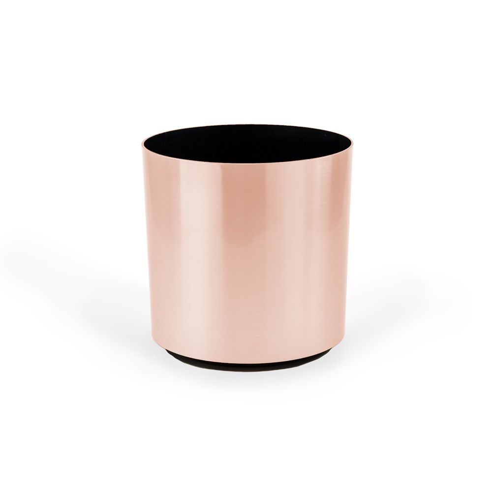Small Round Metallic Plastic Planter - 16 in x 16 in x 16 in - Rose Gold - Rose Gold,16 in x 16 in x 16 in - Rose Gold,16 in x 16 in x 16 in