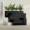 Hollywood Extra Large Narrow Rectangle Fiberglass Planter - 60 in x 12 in x 24 in - Gloss Black - Gloss Black,60 in x 12 in x 24 in