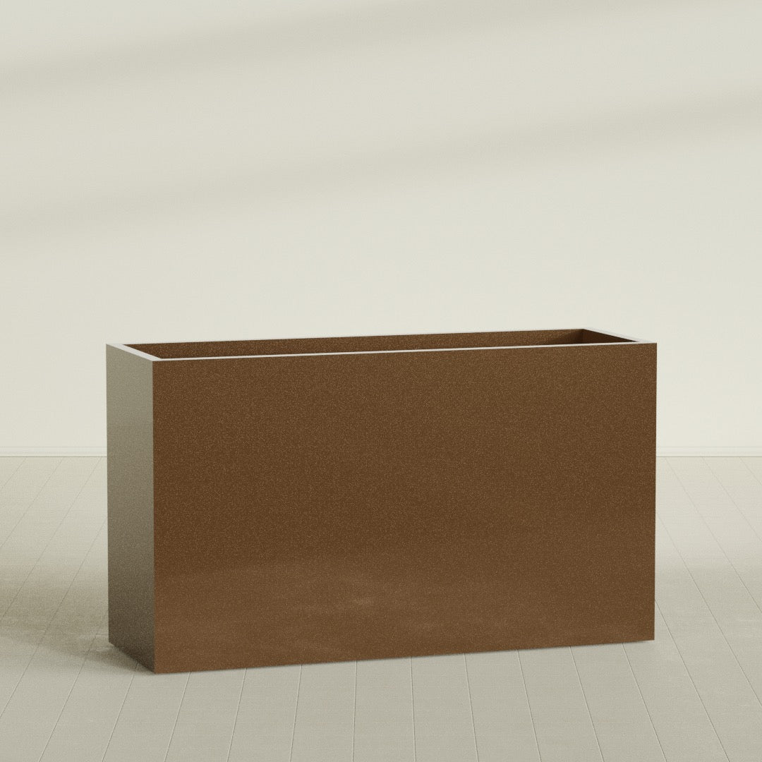 Darwin Extra Large Long Rectangle Fiberglass Planter - 72 in x 24 in x 42 in - Metallic Bronze - Metallic Bronze,72 in x 24 in x 42 in