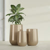 Tall Hayden Medium Round Fiberglass Planter - 12 in x 12 in x 20 in - Metallic Gold - Metallic Gold,12 in x 12 in x 20 in