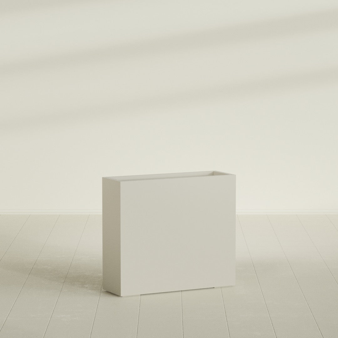 Delray Large Tall Rectangle Fiberglass Planter - 36 in x 12 in x 32 in - Satin Beige - Satin Beige,36 in x 12 in x 32 in