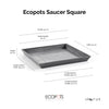 Small Square Saucer - 17 in x 17 in x 1.5 in - Grey - Grey,17 in x 17 in x 1.5 in