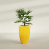 Brannan Large Round Fiberglass Planter - 24 in x 24 in x 35 in - Gloss Saffron - Gloss Saffron,24 in x 24 in x 35 in