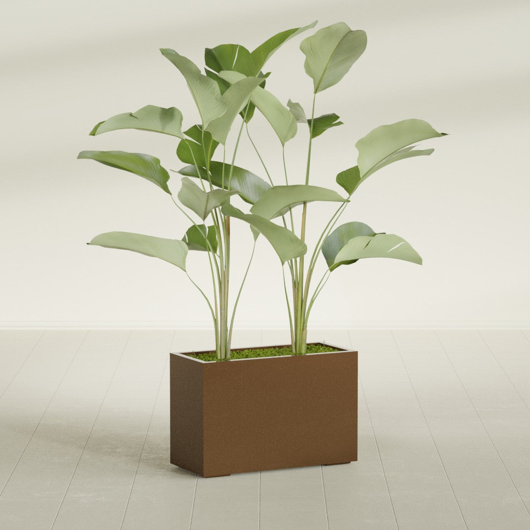 Tolga Large Rectangle Fiberglass Planter - 36 in x 16 in x 24 in - Metallic Bronze - Metallic Bronze,36 in x 16 in x 24 in