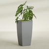 Toulan Large Tall Tapered Square Fiberglass Planter - 20 in x 20 in x 42 in - Metallic Gunmetal - Metallic Gunmetal,20 in x 20 in x 42 in