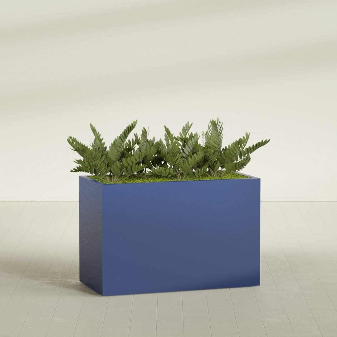 Brisbane Extra Large Long Rectangle Fiberglass Planter - 48 in x 24 in x 32 in - Matte Cobalt Blue - Matte Cobalt Blue,48 in x 24 in x 32 in