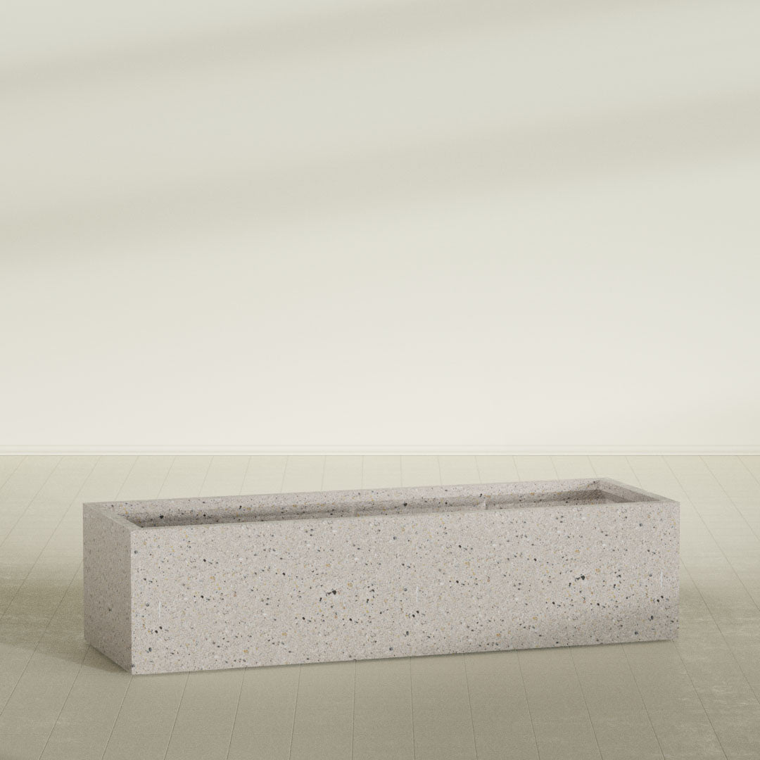 ProTone Fiberglass Premium Finish Extra Large Rectangle Planter - 72 in x 24 in x 18 in - StoneLight - Greystone - StoneLight - Greystone,72 in x 24 in x 18 in