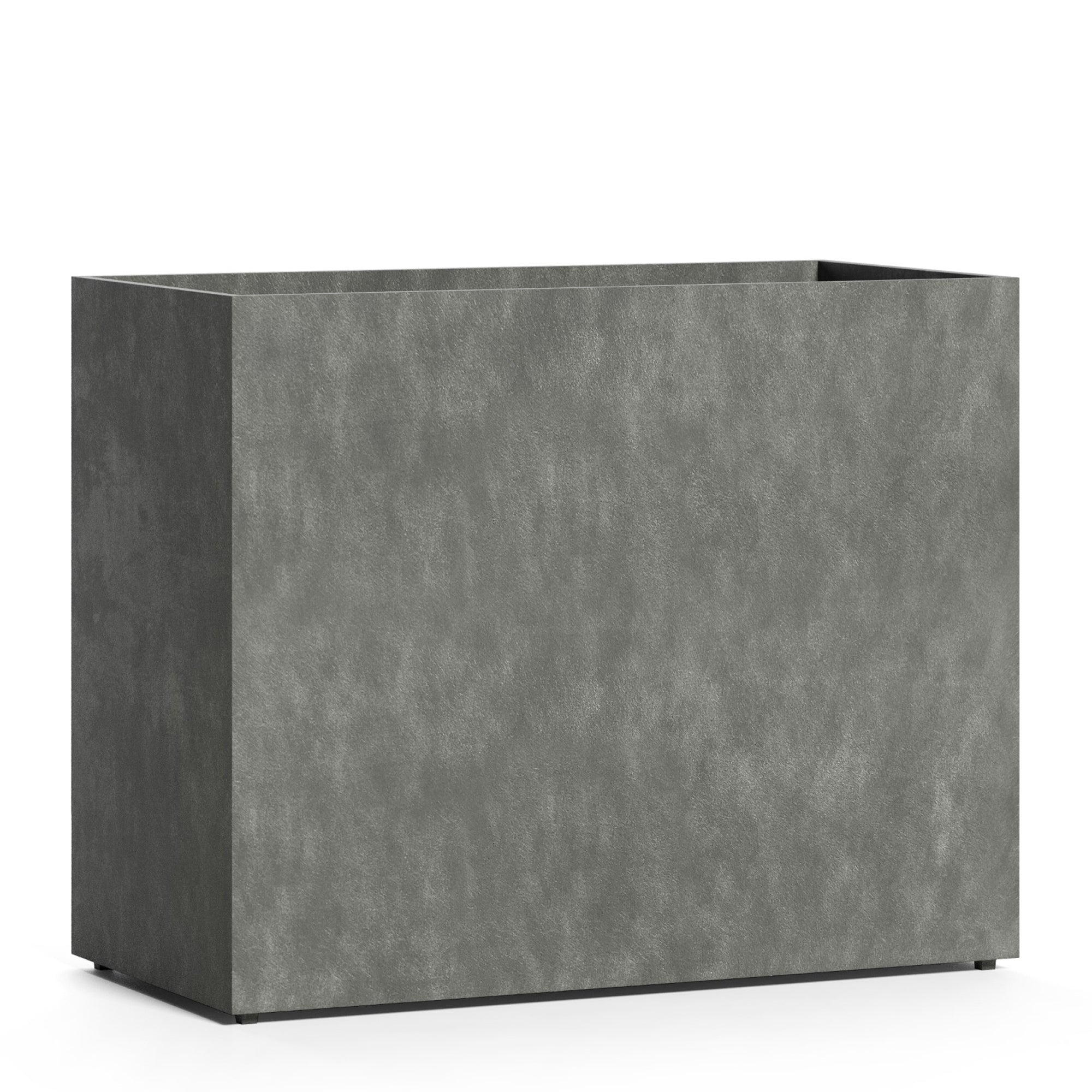 Semplito Rectangular Planter – Grey Stone Finish – Fiberglass Indoor/Outdoor and Weather-Resistant Large Planter (39.5" L x 19.75" W x 31.5" H Exterior, 39" L x 19.3" W Interior) - Grey Stone,39.3 in x 19.7 in x 31.5 in