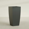 Toulan Extra Large Tall Tapered Square Fiberglass Planter - 23 in x 23 in x 48 in - Matte Charcoal - Matte Charcoal,23 in x 23 in x 48 in