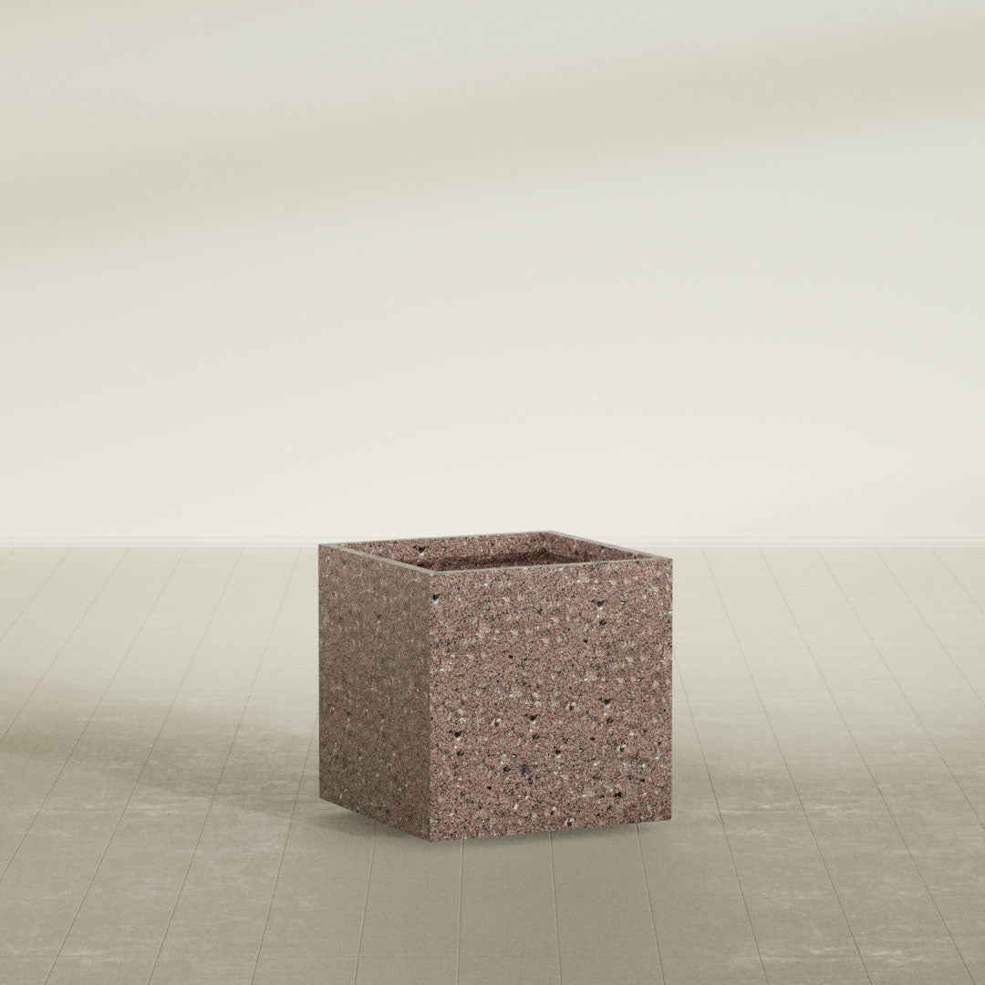 ProTone Fiberglass Premium Finish Medium Cube Square Planter - 28 in x 28 in x 28 in - StoneLight - Sunstone - StoneLight - Sunstone,28 in x 28 in x 28 in