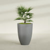 Brannan Large Round Fiberglass Planter - 30 in x 30 in x 41 in - Metallic Gunmetal - Metallic Gunmetal,30 in x 30 in x 41 in