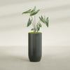 Saint Tropez Extra Large Tall Round Fiberglass Planter - 24 in x 24 in x 50 in - Matte Charcoal - Matte Charcoal,24 in x 24 in x 50 in