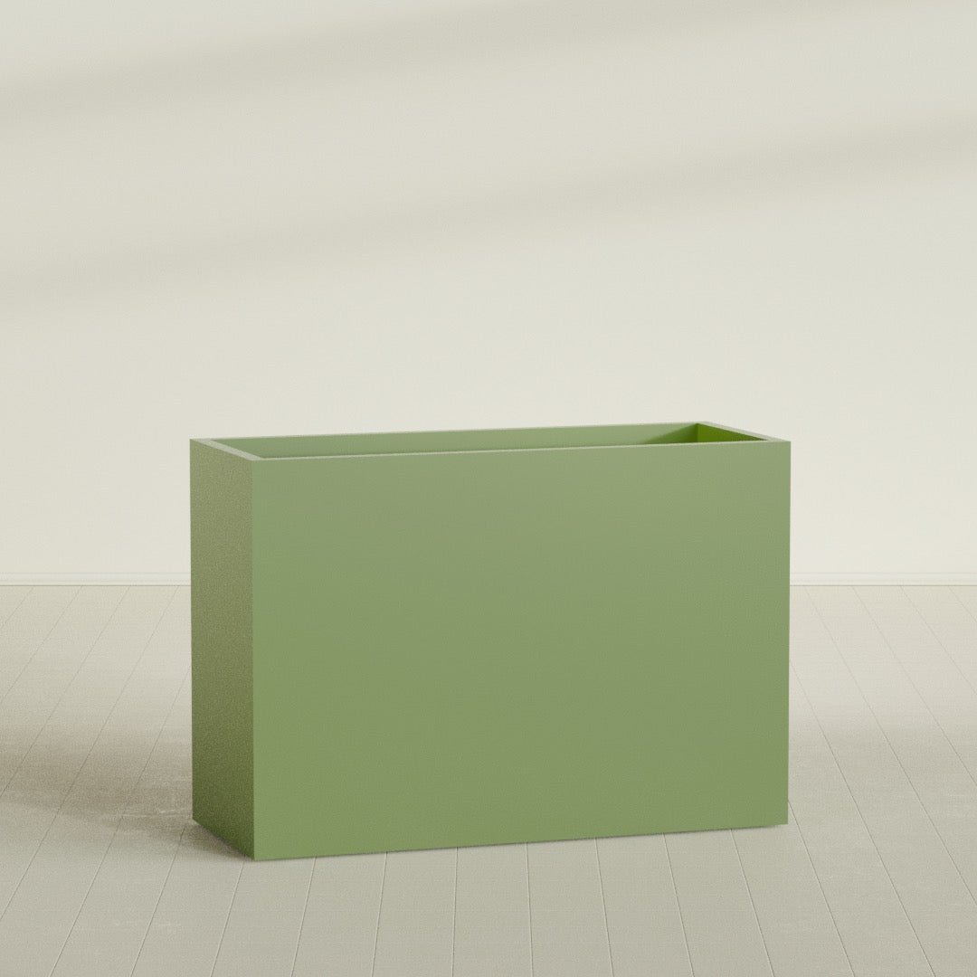 Darwin Extra Large Long Rectangle Fiberglass Planter - 60 in x 24 in x 42 in - Satin Green - Satin Green,60 in x 24 in x 42 in