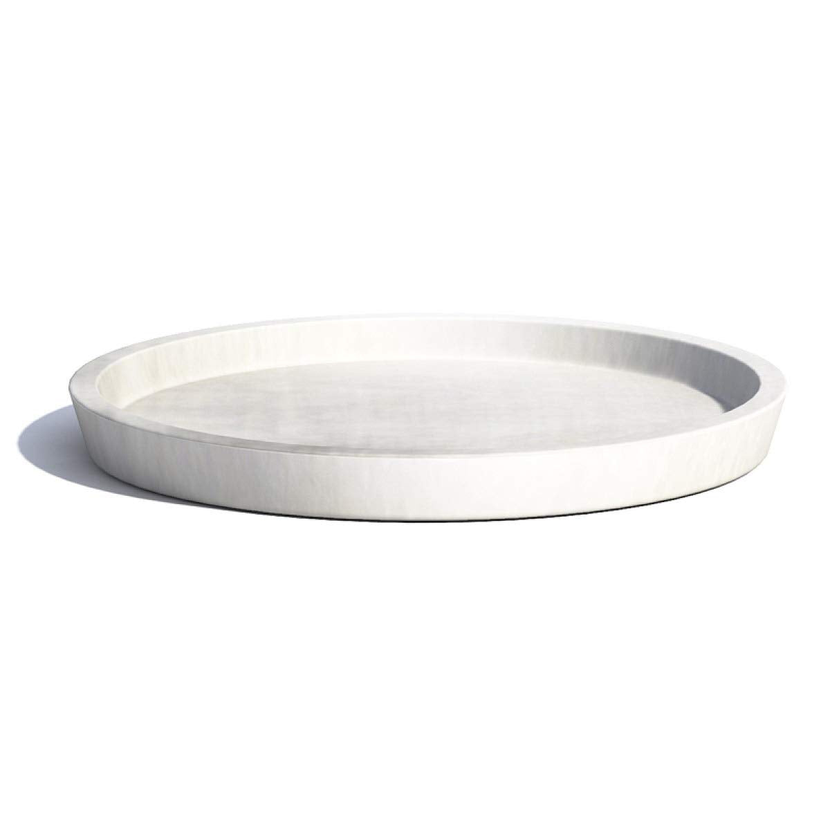 Small Round Saucer - 20 in x 20 in x 1.5 in - White Grey - White Grey,20 in x 20 in x 1.5 in