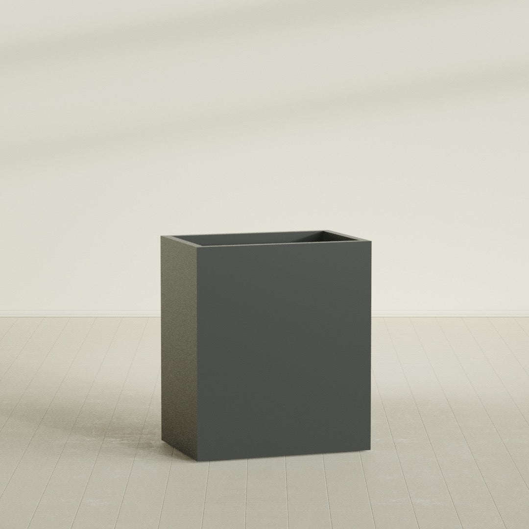 Darwin Large Rectangle Fiberglass Planter - 36 in x 24 in x 42 in - Matte Charcoal - Matte Charcoal,36 in x 24 in x 42 in