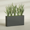 Delray Extra Large Long Rectangle Fiberglass Planter - 60 in x 12 in x 32 in - Matte Charcoal - Matte Charcoal,60 in x 12 in x 32 in