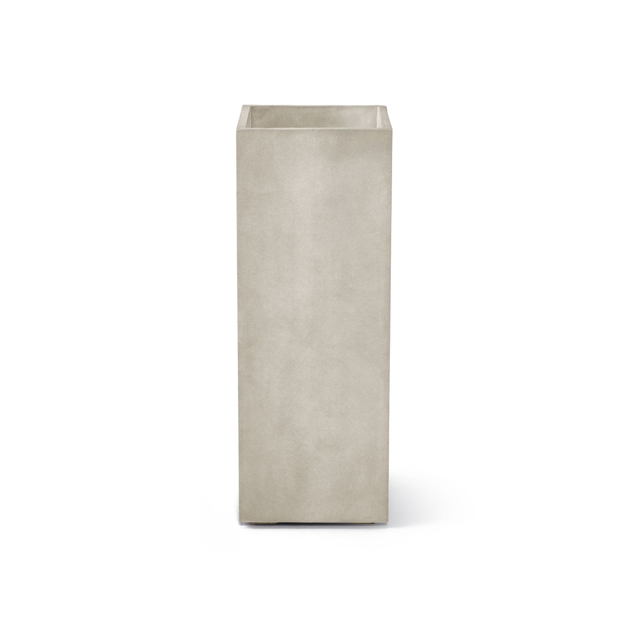 Reglo Rectangular Planter – Sand Stone Finish – Fiberglass Indoor/Outdoor and Weather-Resistant Planter (11.75" L x 11.75" W x 31.5" H Exterior, 11.5" L x 11.5" W Interior) - Sand Stone,11.8 in x 11.8 in x 31.5 in