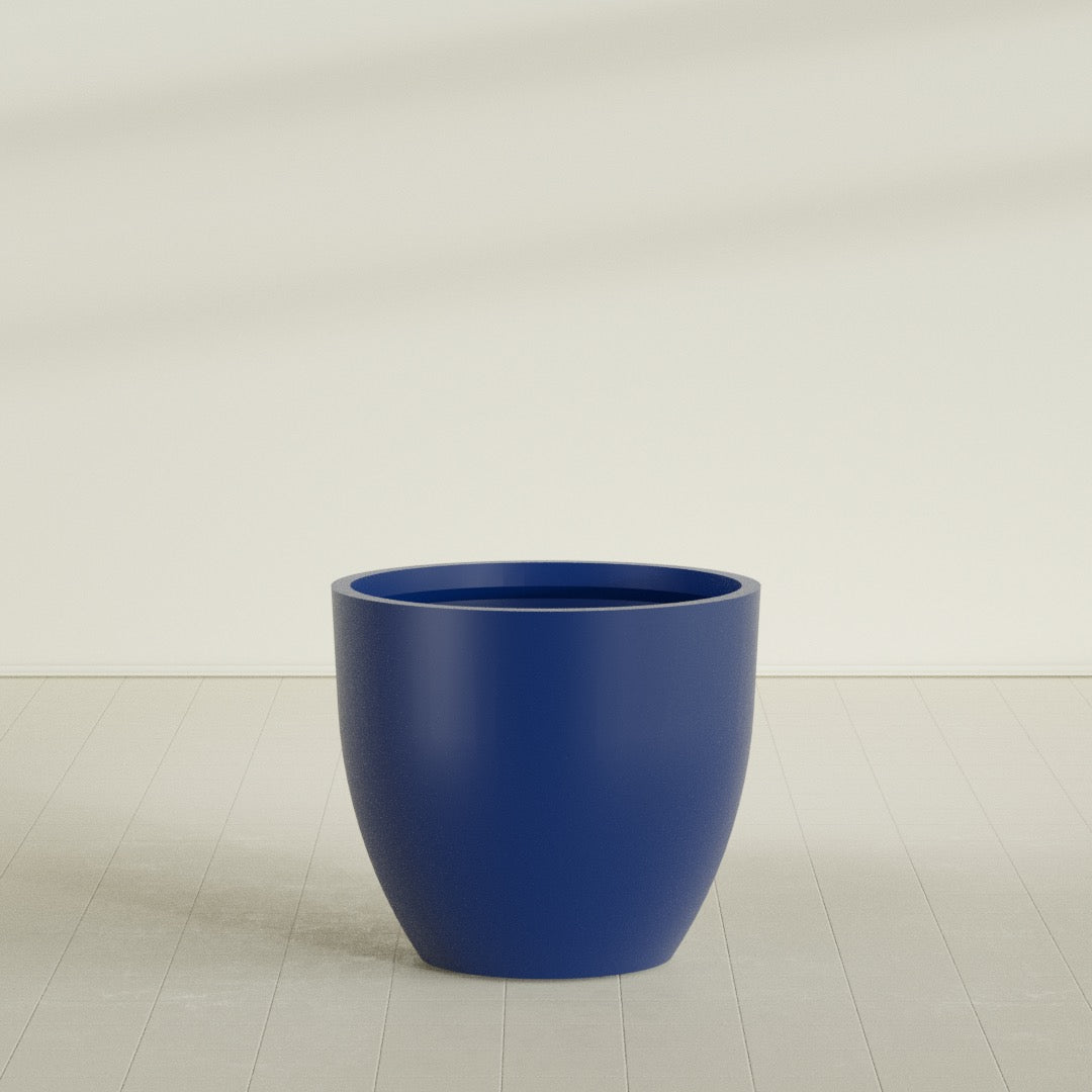 Wannsee Large Round Fiberglass Planter - 44 in x 44 in x 39 in - Matte Cobalt Blue - Matte Cobalt Blue,44 in x 44 in x 39 in