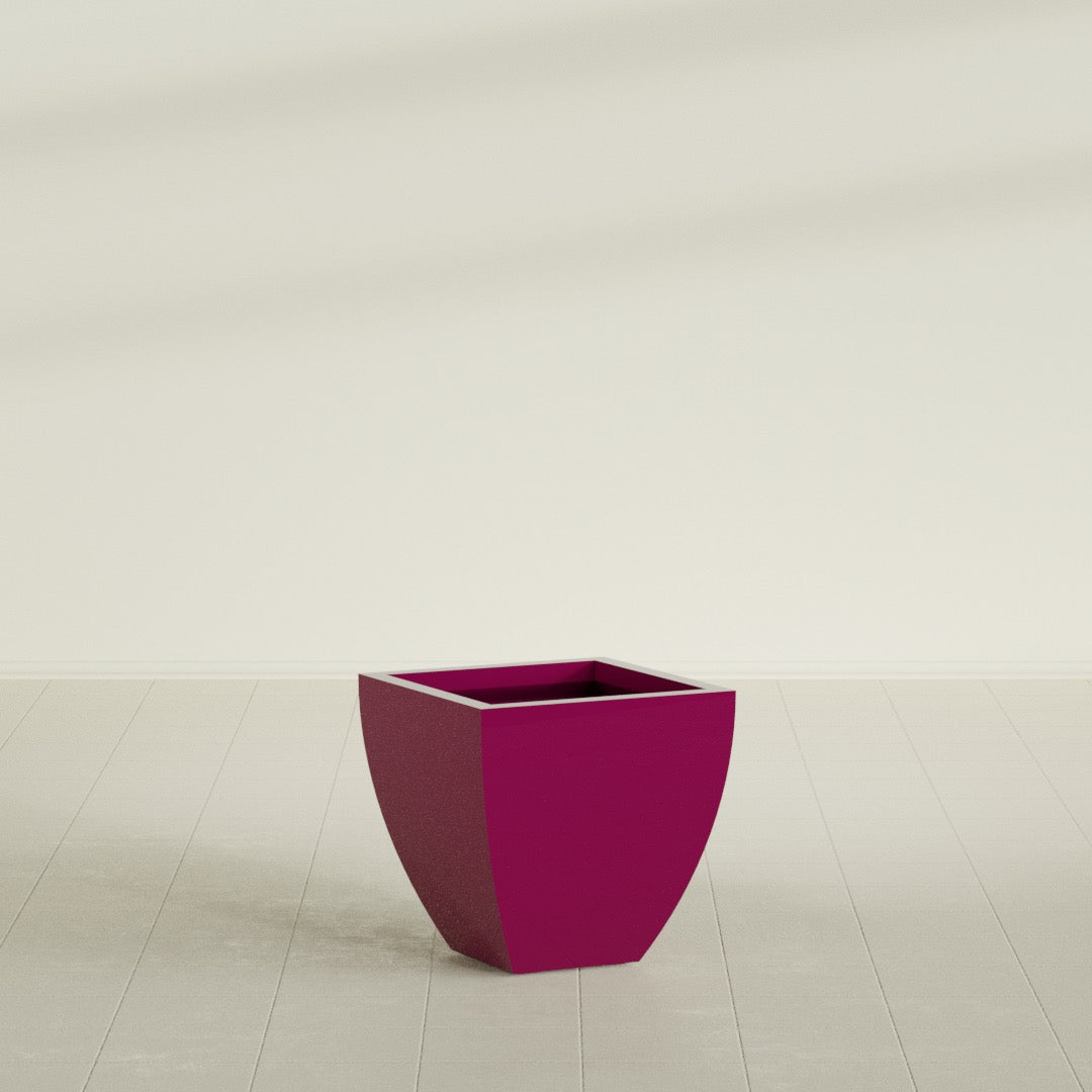 Lima Medium Tapered Square Fiberglass Planter - 20 in x 20 in x 20 in - Gloss Eggplant - Gloss Eggplant,20 in x 20 in x 20 in