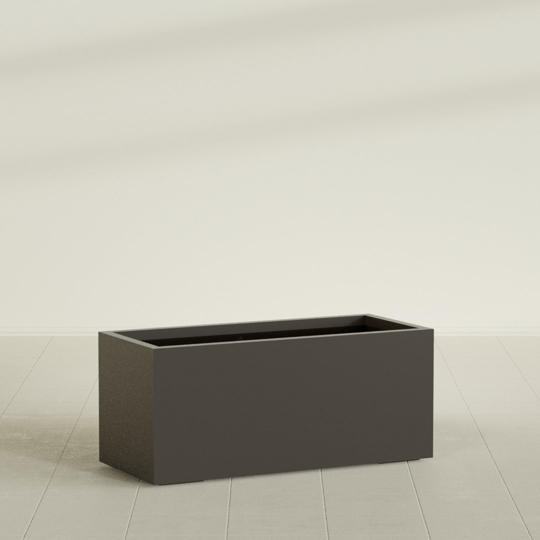 Badalona Large Tall Rectangle Fiberglass Planter - 39 in x 17 in x 17 in - Matte Brown - Matte Brown,39 in x 17 in x 17 in