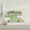 Antwerp Medium Low Rectangle Fiberglass Planter - 24 in x 24 in x 12 in - Satin Green - Satin Green,24 in x 24 in x 12 in