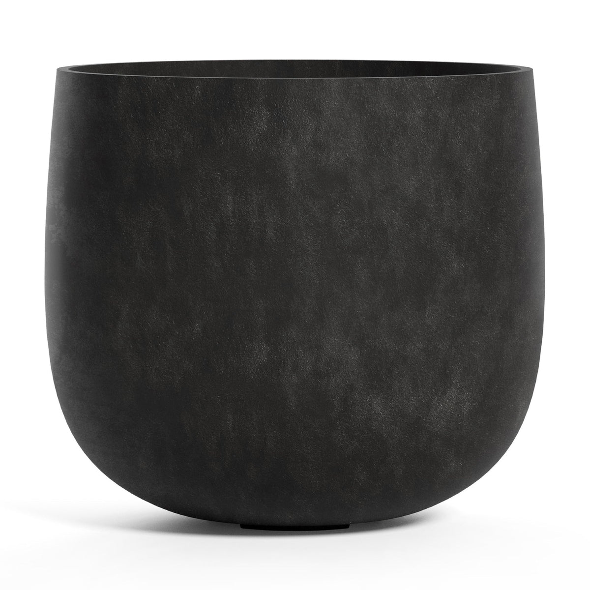 COSAPOTS Mondo Round Fiberglass Planter – Lightweight Indoor/Outdoor Plant Pot, Frost & Weather Resistant, Handmade Modern Decorative Planter – 18.2" X 18.2" X 16.1" – Carbon Stone - Carbon Stone,18.2in diam. x 16.1in