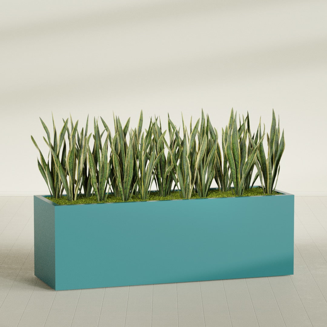 Granada Extra Large Long Rectangle Fiberglass Planter - 72 in x 24 in x 24 in - Satin Sea Foam - Satin Sea Foam,72 in x 24 in x 24 in