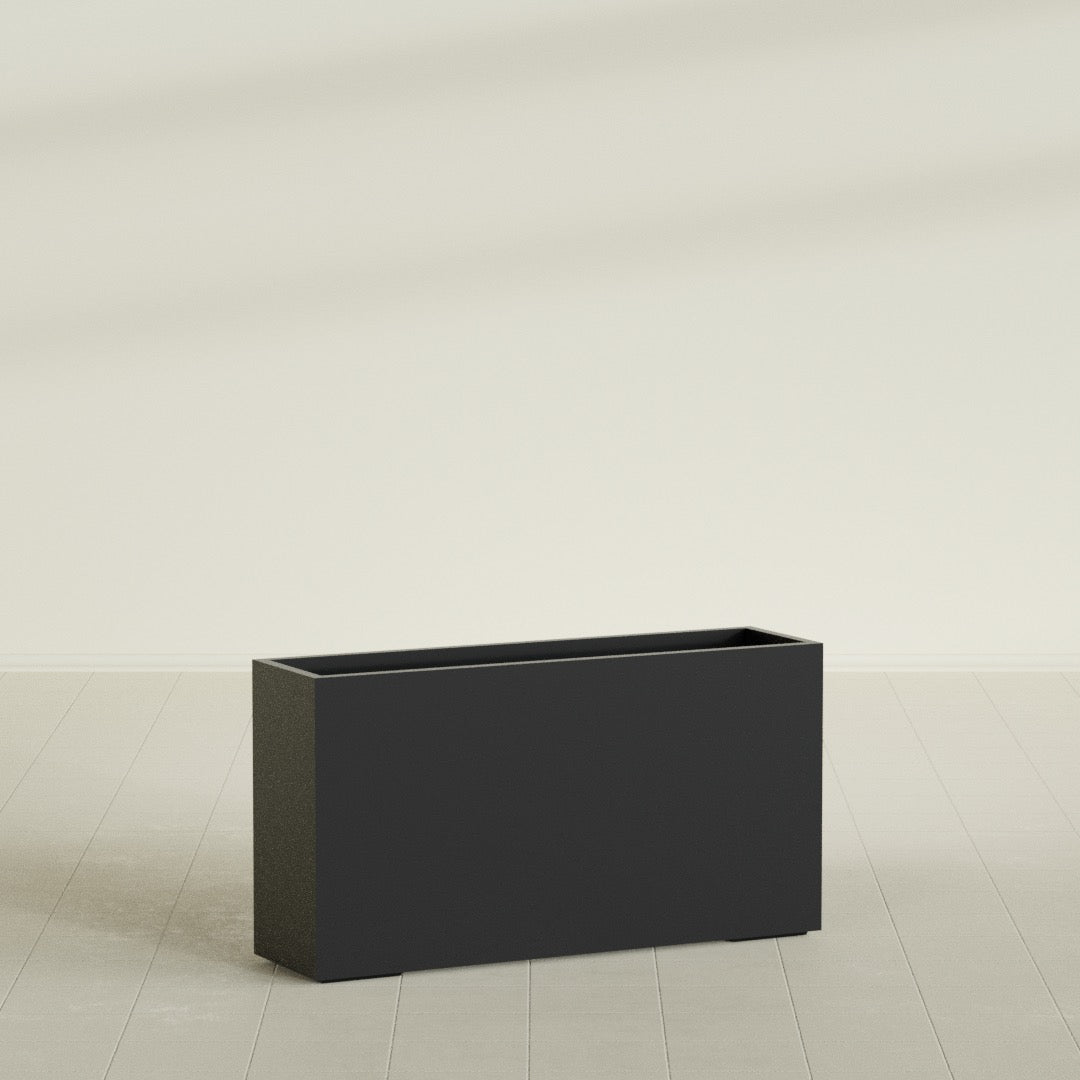Potsdam Extra Large Long Rectangle Fiberglass Planter - 60 in x 16 in x 32 in - Matte Black - Matte Black,60 in x 16 in x 32 in