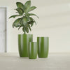 Lisbon Medium Round Fiberglass Planter - 14 in x 14 in x 25 in - Satin Green - Satin Green,14 in x 14 in x 25 in
