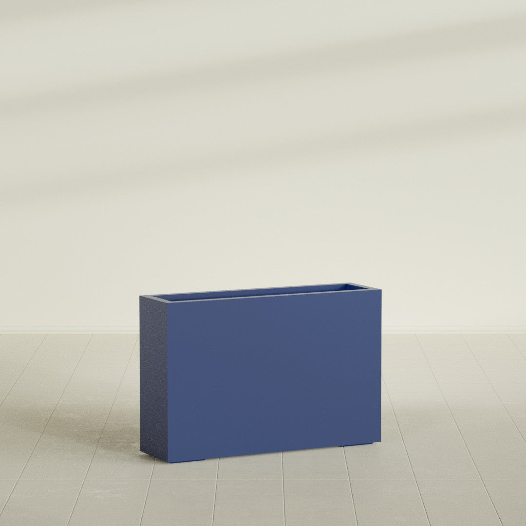 Milano Large Narrow Rectangle Fiberglass Planter - 36 in x 10 in x 24 in - Matte Cobalt Blue - Matte Cobalt Blue,36 in x 10 in x 24 in