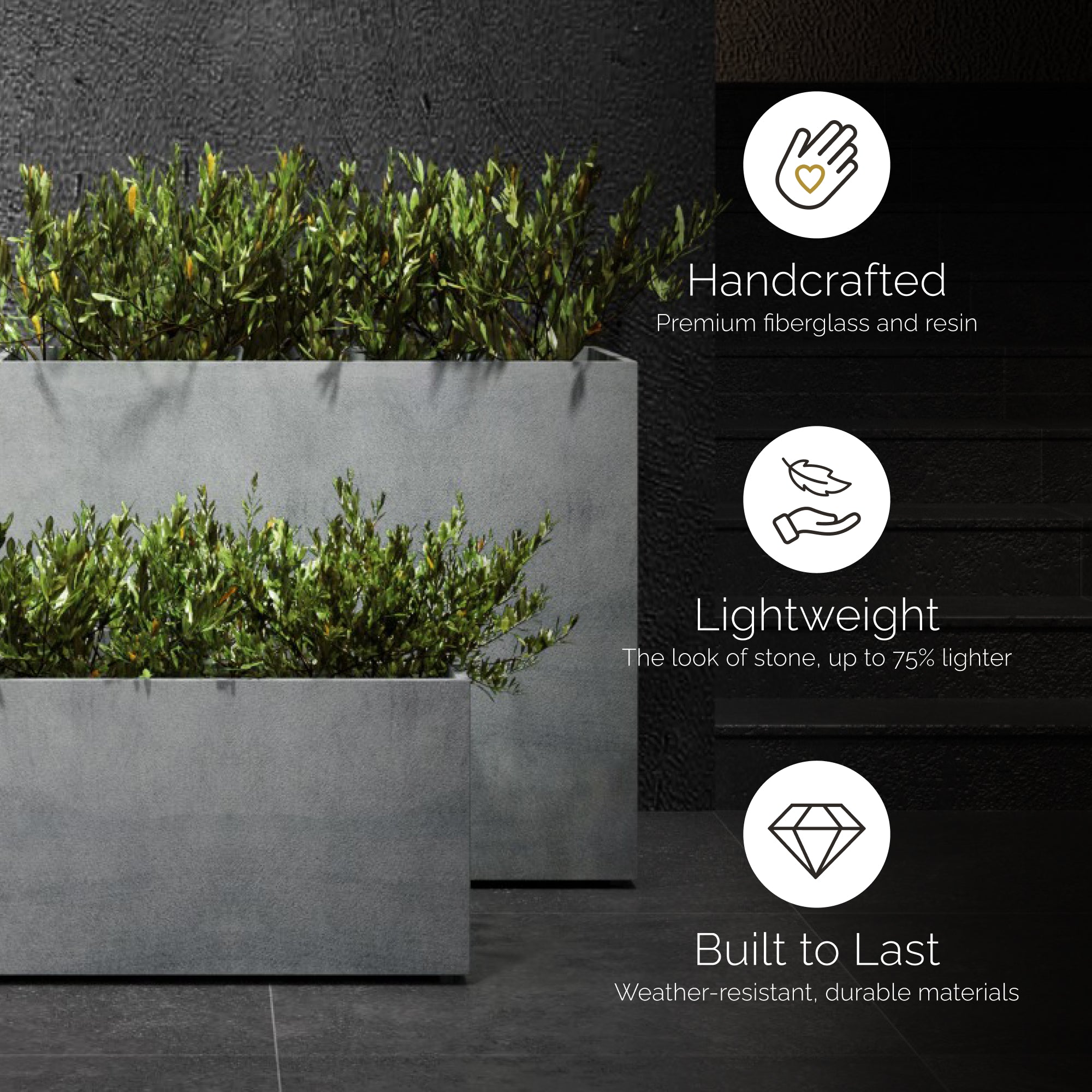 Semplito - 39.3in x 19.7in x 31.5 - Carbon Stone - Carbon Stone,39.3 in x 19.7 in x 31.5 in