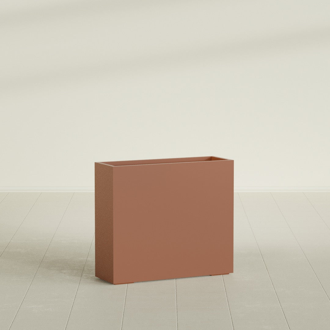 Perth Extra Large Long Rectangle Fiberglass Planter - 48 in x 16 in x 42 in - Matte Terracotta - Matte Terracotta,48 in x 16 in x 42 in