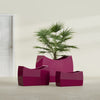 Seoul Extra Large Curved Abstract Fiberglass Planter - 48 in x 20 in x 36 in - Gloss Eggplant - Gloss Eggplant,48 in x 20 in x 36 in