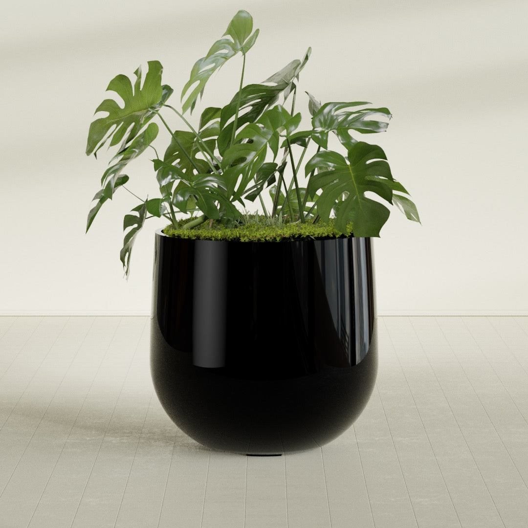 Westfield - 15in diam. x 14in - Gloss Black - Gloss Black,38 in diam. x 36 in H