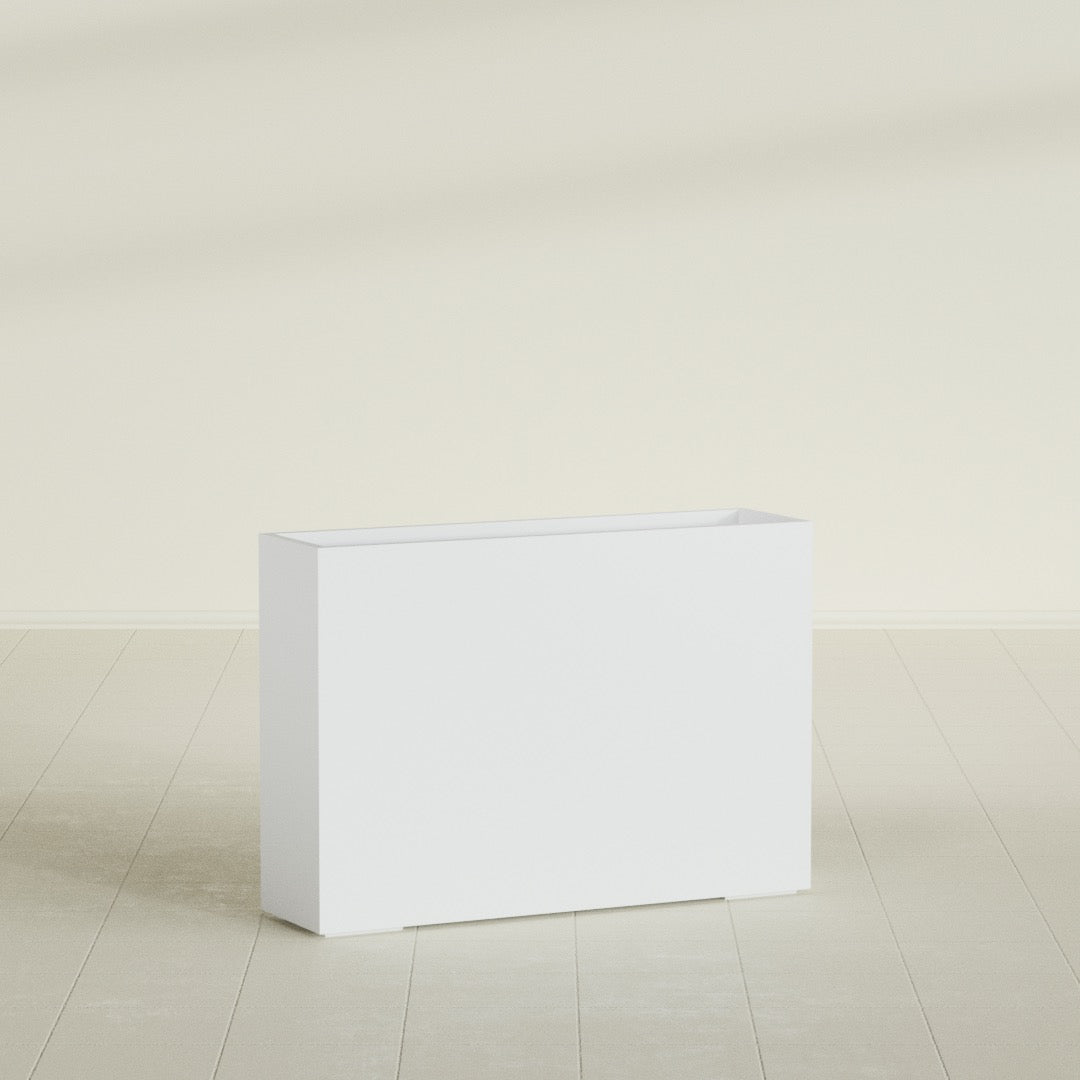 Perth Extra Large Long Rectangle Fiberglass Planter - 60 in x 16 in x 42 in - Gloss White - Gloss White,60 in x 16 in x 42 in