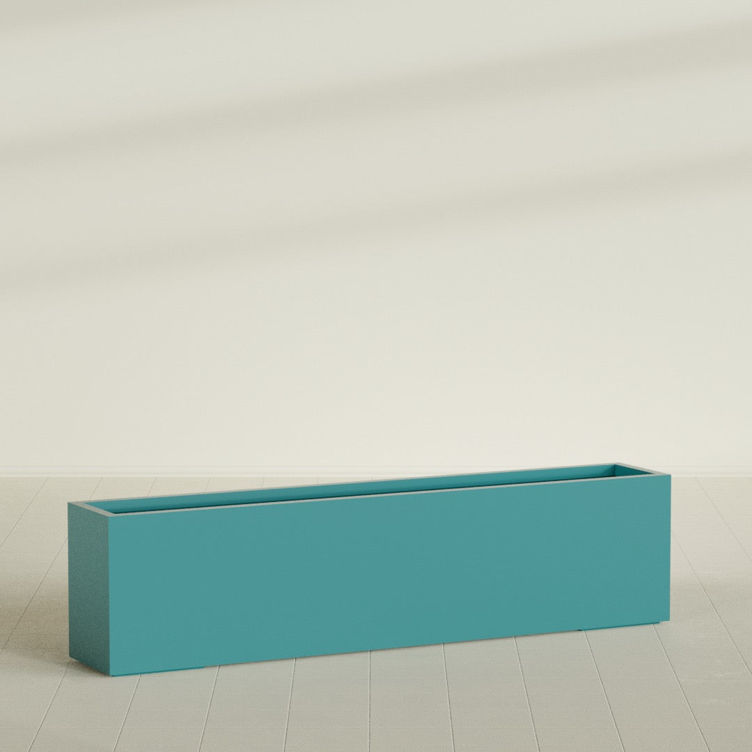 Miami Extra Large Narrow Rectangle Fiberglass Planter - 72 in x 12 in x 18 in - Satin Sea Foam - Satin Sea Foam,72 in x 12 in x 18 in